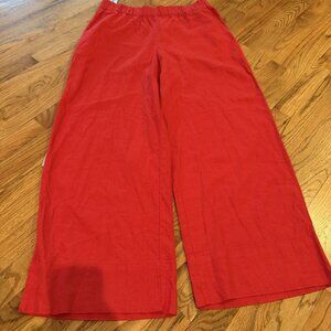 Gap Womens Red Wide-Leg Cropped Pants Medium Tall Cotton Blend